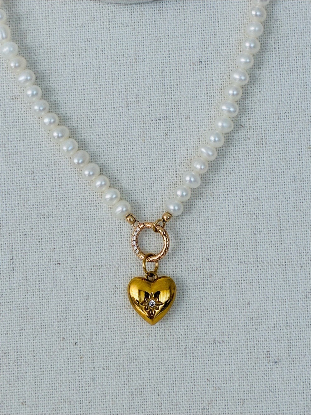 Freshwater Pearl Necklace | Removable Heart Pendant | 2-in-1 Style | 42cm